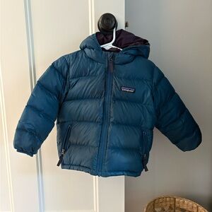 Patagonia Teal Hooded Puffer Jacket